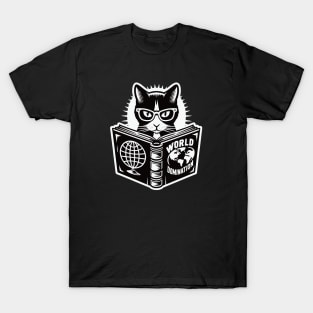 Clever Cat World Domination Plan Geeky Humor T-Shirt